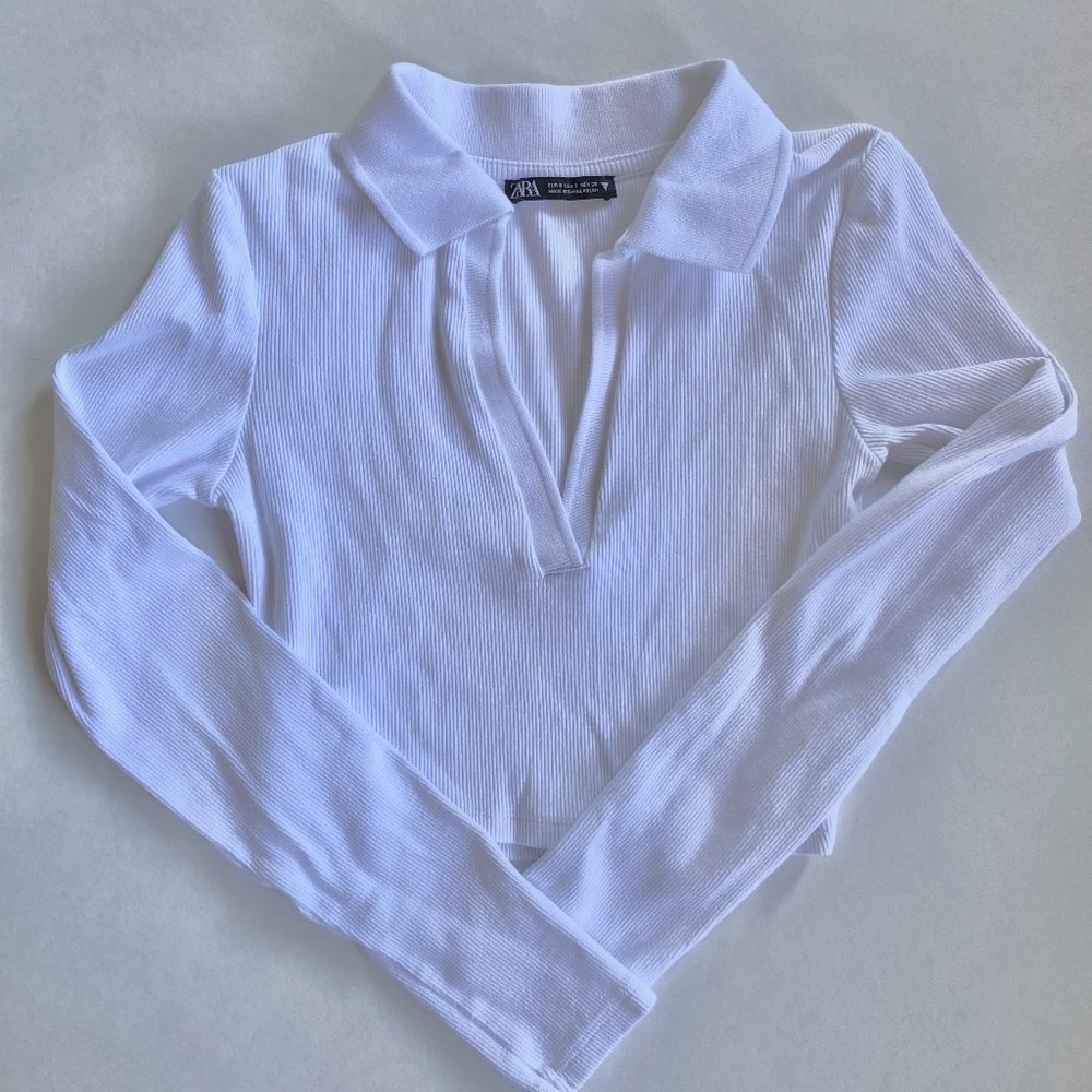 Zara Cropped Polo Shirt